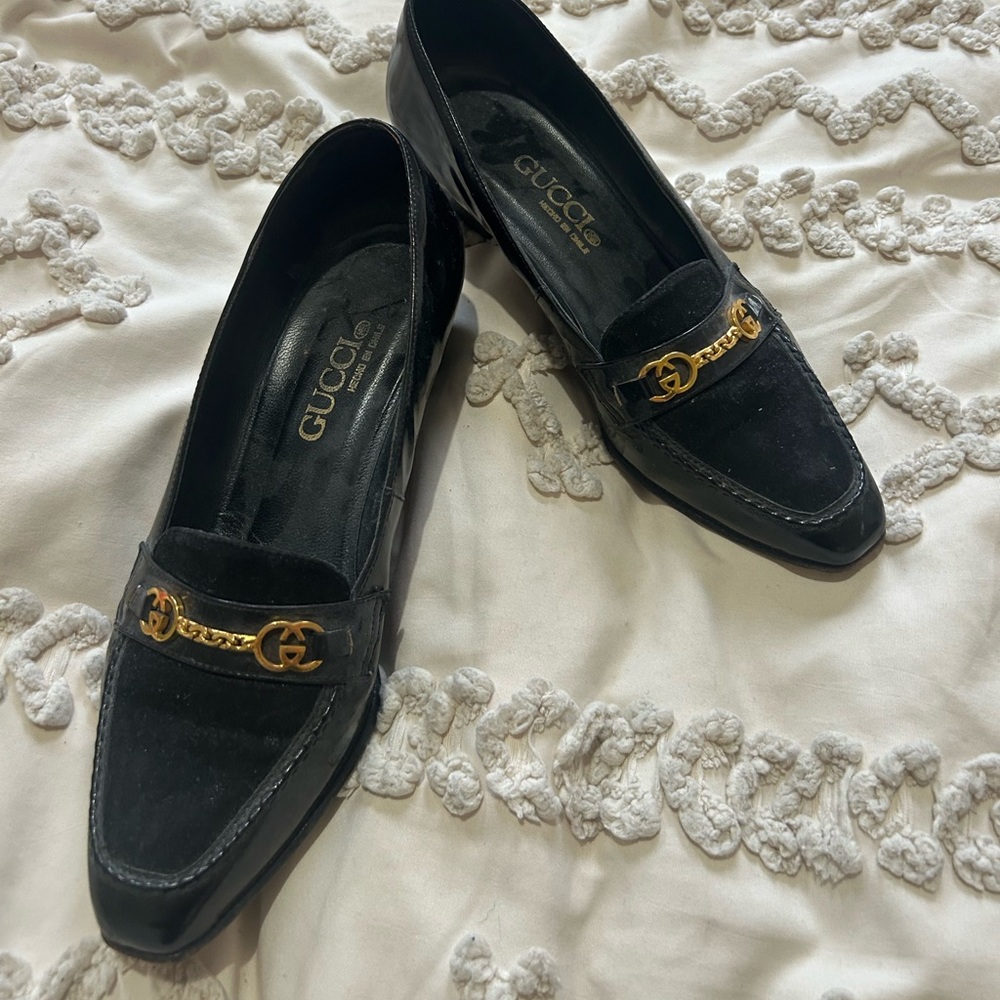 Gucci Black heeled loafers size 35.5